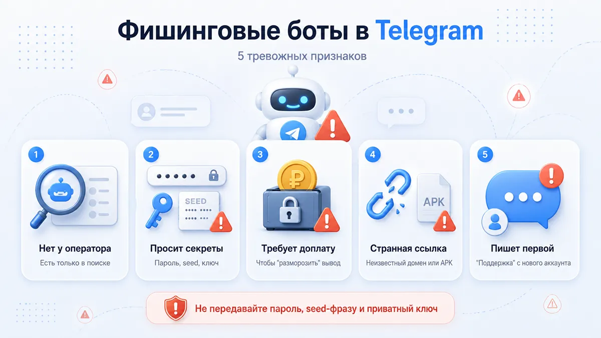 Пять признаков фишингового бота-казино в Telegram — памятка игроку Как распознать фишингового бота-казино в Telegram